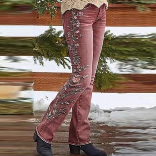 Ang fou Women's Jeans With Embroidery