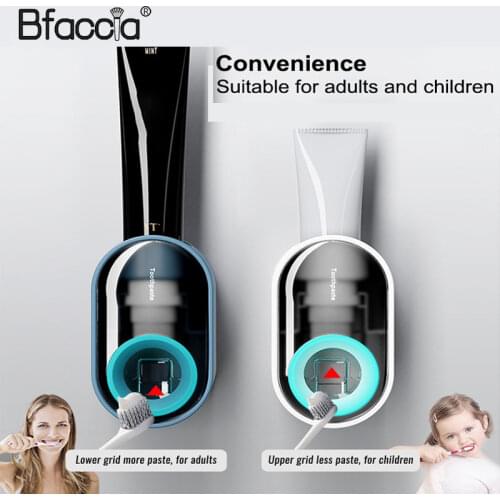 Automatic Toothpaste Dispenser Wall Mount Dust-proof Toothbrush Holder Storage Organizer Toothpaste Squeezer Bathroom Accessorie