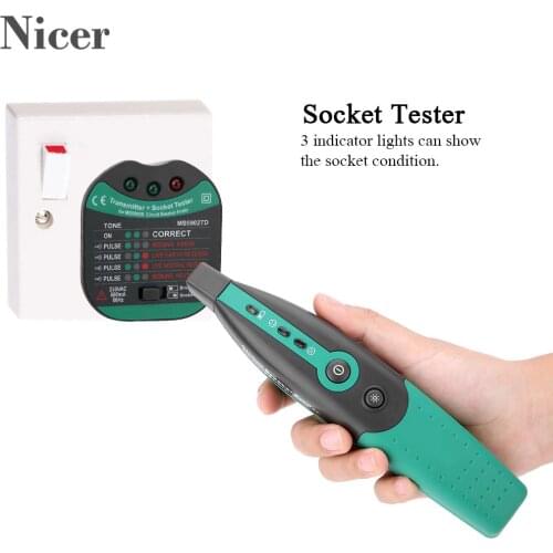 MASTECH MS5902 Automatic Circuit Breaker Fuse Finder US/EU Plug Socket Tester AC 220V EU Plug Household Tools Accessories