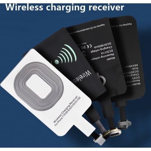 Receptor de carga inalámbrica Qi ligero para Samsung, Huawei, Xiaomi, adaptador de cargador inalámbrico rápido, Micro USB tipo C