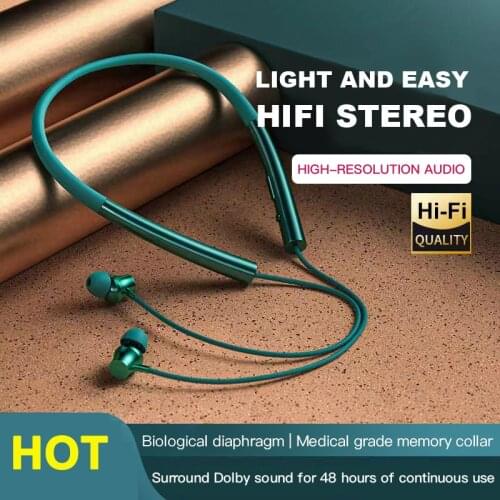 TWS 58 hours Wireless Earphone Bluetooth Magnetic Neckband Headphone IPX5 Waterproof Sport Headset Noise Cancelling Micophone