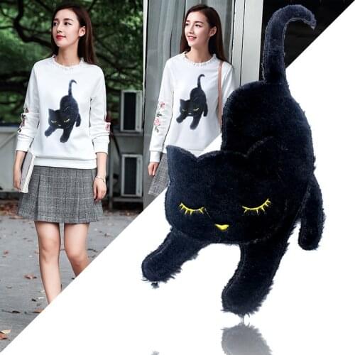 Large embroidery big patch cats animal cartoon patches for bag badges applique patches for clothing GU-2652