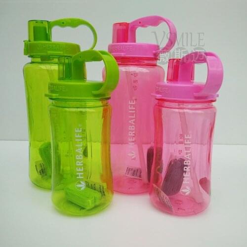 1L/ 2L 6 color 2000ML Black white pink Green pink with Straw strap water bottle Plastic Material Travel bottle Herbalife