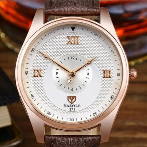 YAZOLE Men Watch Fashion Dress Watches Men Luxury Business Watch Men Watch Leather Strap Waterproof Watches montre homme 2020