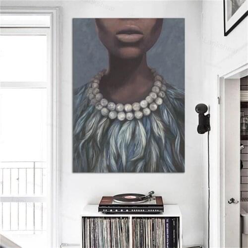 Black Art Woman Pictures Canvas Art Painting Abstract Modern Home Decor Wall Art Canvas Prints Custom Photo Printing No Frame