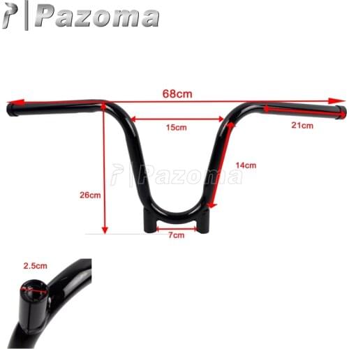 Black Motorcycles 1" 25mm APE Bootlegger 9.5" rise Handlebar Handle Bar for Harley Sportster Dyna Chopper Bobber 1982-2017