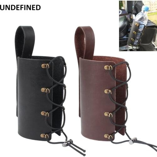 Motorcycle Bicycle Drink Holder Leather Water Bottle Cup Holder Support Stand Car-styling Outdoor Sports Cup Adapter Universal