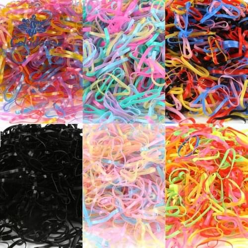 2018 New Random Mixed Child Baby Hair Holders Rubber Bands Elastics Girls Tie Gum Hair Accessories about 500PCS