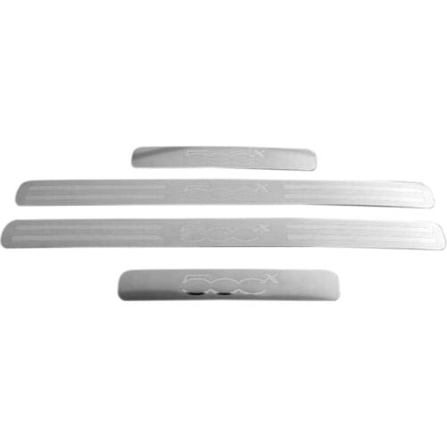 For Fiat 500x Accessories 2014-2017 Car Sticker Stainless Scuff Plate Door Sills Trim Protector
