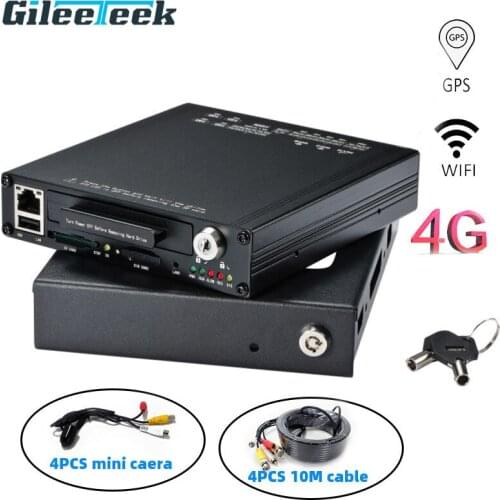 4G+wifi+GPS Security DVR 1080P Cameras Kit Video Recording System HDVR9804 4CH AHD Car Bus Truck Vehicle Mobile DVR Monitor Set