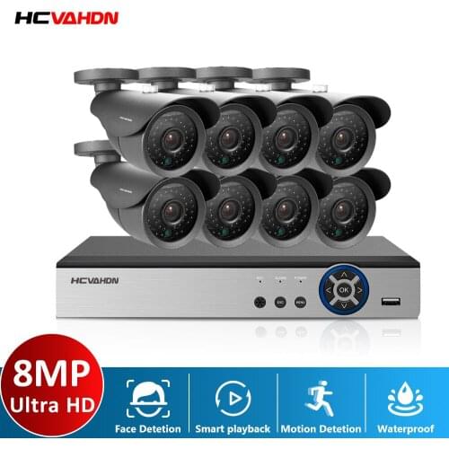 Video Surveillance Kit 4K HD DVR CCTV System For Home Security 8.0MP 4/8Pcs AHD Camera Video Surveillance Set with 2TB
