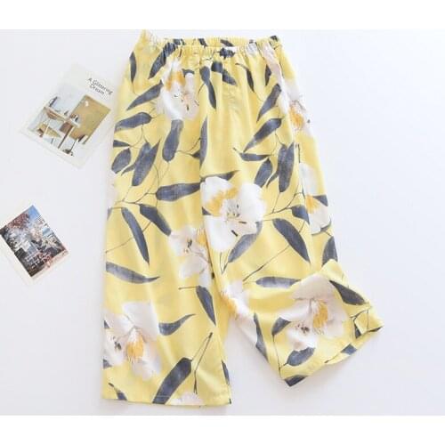 Summer 2021 Womens Pants Pijama Mujer 100% viscose shorts thin flowers casual cropped pants loose home pants women bottoms