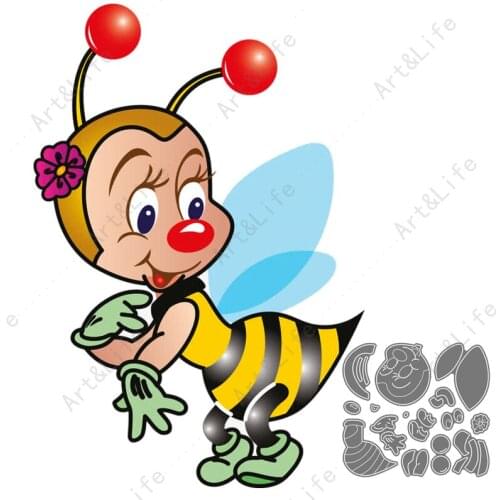 Cute Little Bee Hot New Metal Cutting Dies Stencils for Making Scrapbooking Album Paper Birthday Cards Embossing Cut Die