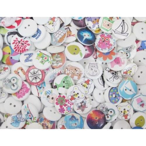 WBNAOE Assorted mix buttons 20mm randomly 200 pieces multi-pattern sewing craft decoration