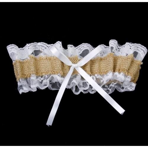 Fashionble Garters Jute Burlap and Lace Bridal Wedding Garter Party Supplies Womens Intimates
