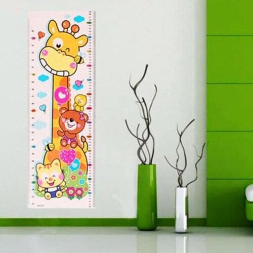 Cartoon Baby Kids Growth Chart Giraffe Growth Height Measurement Wall Sticker Kids Wall Decoration Nursery Decor