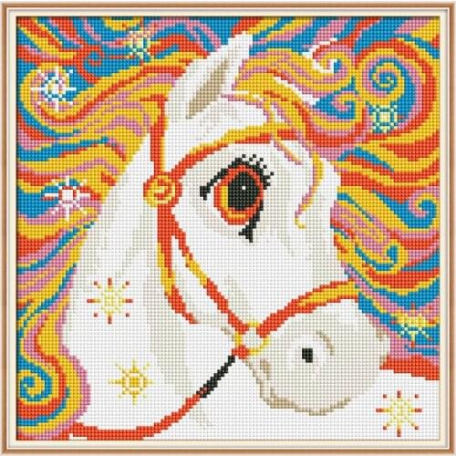 DIY Rainbow Horse 5D Round or Square Diamond Painting Kit Animal Pattern Cross Stitch Mosaic Diamond Embroidery Home Decor Gifts