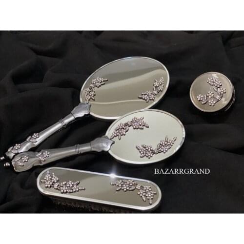 YOUR COMB SET WITH QUALITY COLOR TO ADD ELEGANCE TO YOUR STYLE 4-Piece Luxury Gold Mirror Tark Set Gift Dowry Set FREE SHİPPİNG