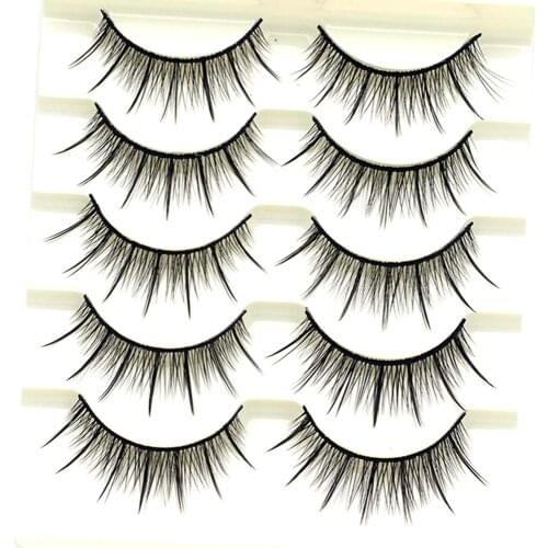 Natural Eyelashes Thick Eyelashes Prom Performance Long Crossed Acrylic Eyelashes 5 Pairs Women Lashes