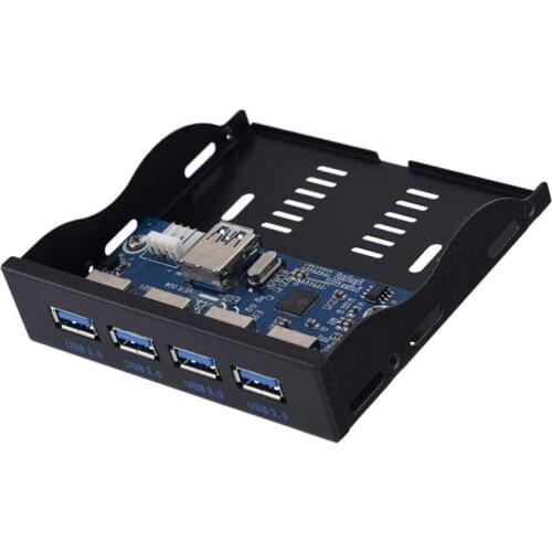 USB3.0 Floppy Front Panel 4-Port Front Panel for 3.5inch Floppy Bay 19 Pin to 4 Ports USB3.0 HUB Expansion Card