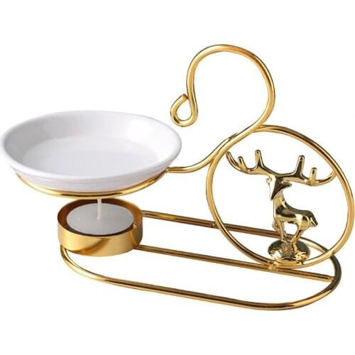 Candle Holder Elk Statue Design Exquisite Workmanship Nice-looking Essential Oil Burner Candlestick for Wedding wholesale drop s