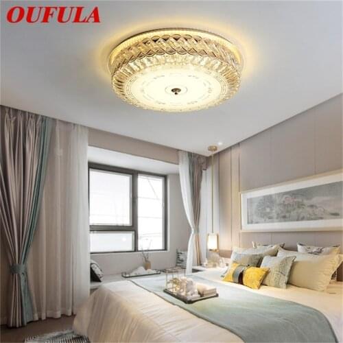 OUFULA Ceiling Light Contemporary Luxury Crystal Lamp Fixtures LED Home For Dining Room Decoration