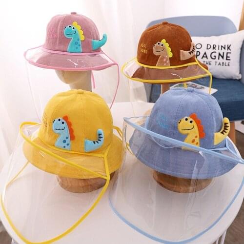 Cartoon Baby Bucket Hat for Kids Girls Boys Protective Face Shield Cover Autumn Winter Warm Hats and Caps Anti Saliva Dustproof