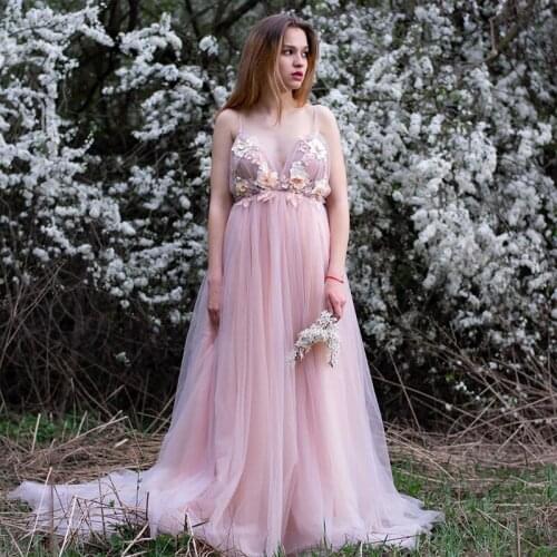 Sexy V-Neck Pink Prom Dresses Hot Sale Backless Tulle Prom Gown Pleated A-Line Evening Dress 2021 платье robes de soirée