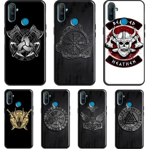 Viking Symbol Odin Vegvisir For OnePlus 9 Pro 7 8 Pro 8T Nord 9R Case For Realme 8 Pro C3 C21 GT Neo 6 7 Q3 Pro Cover