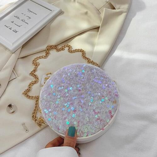 Womens Clutch Bag Sequin Luxury Designer Handbag Acrylic Hander Clutch Bag Wedding Small Round Shape Messenger Evening Bag Z086
