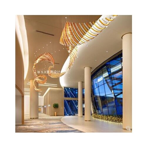 Chandelier led Long Dragon Project in Corridor, Corridor and Lobby of Ribbon Hotel Sales Office, Sand Table, Shopping Mall lamps