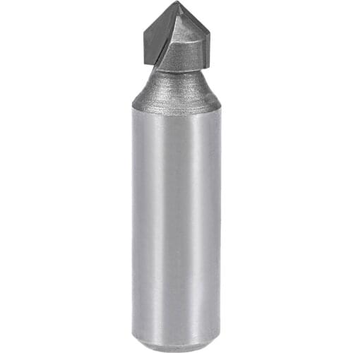 Uxcell Router Bits 1/2 Shank 3/8 inch Dia 90 Degrees V-Groove End Mill, Carbide for CNC Woodworking Engraving Edge Trimmer