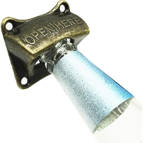 New Vintage Bronze Wall Mounted Opener Wine for Beer Soda Glass Cap Bottle Opener Kitchen Accessories Supplies Bar Zinc Alloy