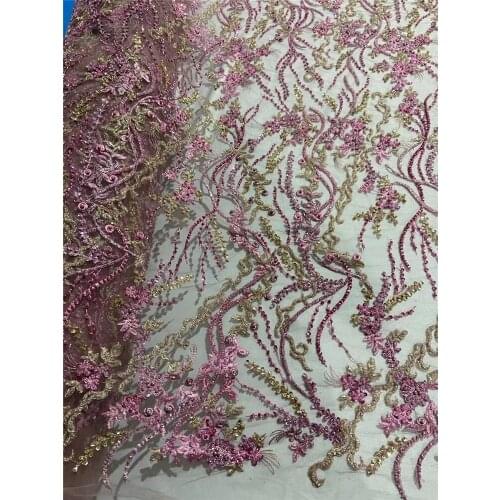 High-quality handmade beads multi-color floral tulle embroidery, fashionable dress dress lace, suitable for ladies party dresses
