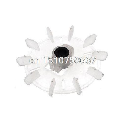 Y63 Clear Plastic 10mm Inner Diameter 10 Vanes Impeller Motor Fan Blade