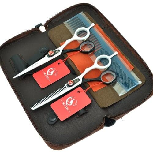 Japan Steel Meisha 6.0" Barber Hair Scissors Set Salon Hairdressing Cutting Scissors Sharp Blade Haircut Thinning Shears A0104A