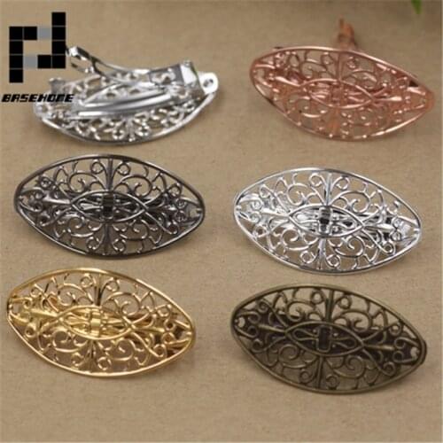 BASEHOME 1PC Vintage Hair Jewelry Charm Women Flower Hairpin Spring Clips Hairclips Barrettes Retro Hair Wear Accessories DIY