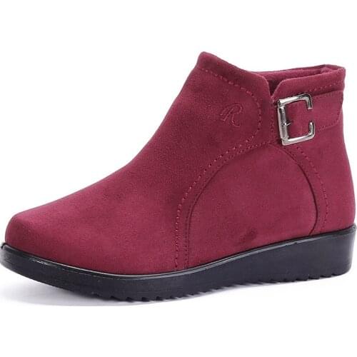 2019 New Listing Soft Bottom Super Comfortable Women Snow Boots Ankle Boots Warm Winter Boots Woman Shoes Large Size 35-43