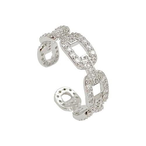 Light Luxury Niche Design Full Gem Opening Adjustable Ring Female Korean Temperament Net Red Personality Wild Index Finger Ring