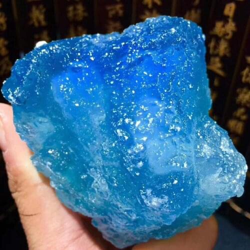 1pcs Beautiful 100% natural sea sapphire raw stone natural aquamarine crystal reiki healing 190g