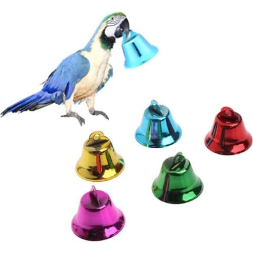 10PCS Multi-Color Pet Bird Bells Wind Chimes For Parrot Toy DIY Stainless Steel