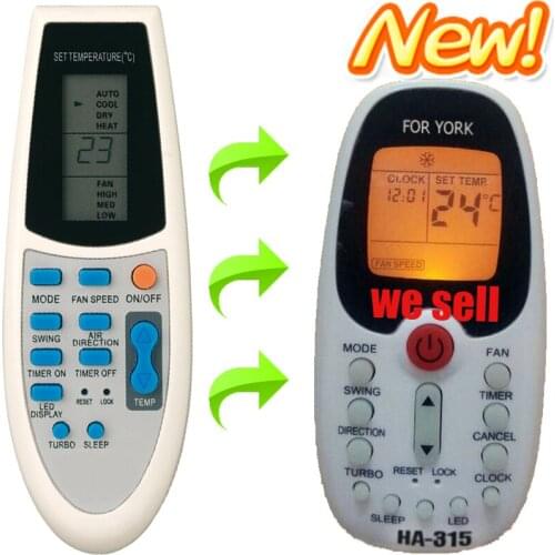 2014 New design HA-315 Replacement For YORK Air Conditioner Remote Control R91/BGCE R91/BGE R92/BGCE R92/BGE