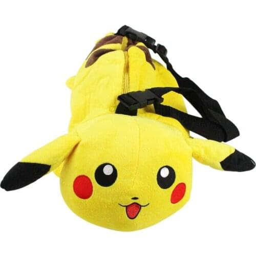 46cm Pokemon Pikachu Backpack Plush Toys Soft Stuffed Cartoon Doll Pikachu Handbag Gifts For Children