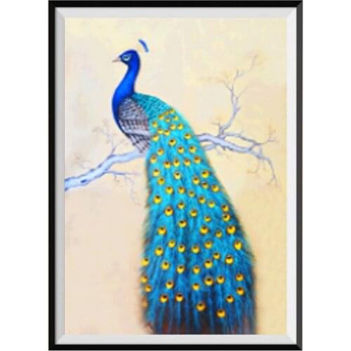 5d Diy Animal Diamond Painting Peacock Mosaic Cross Stitch Craft Kit Home Decoration