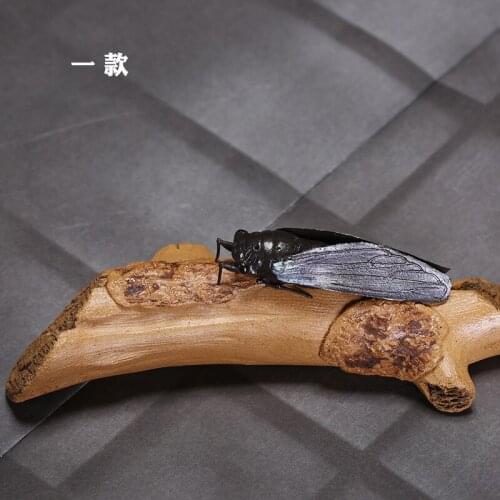 Tea pet abundance of bamboo golden cicada cicada tea tray play purple bamboo leaves small place wholesale and custom