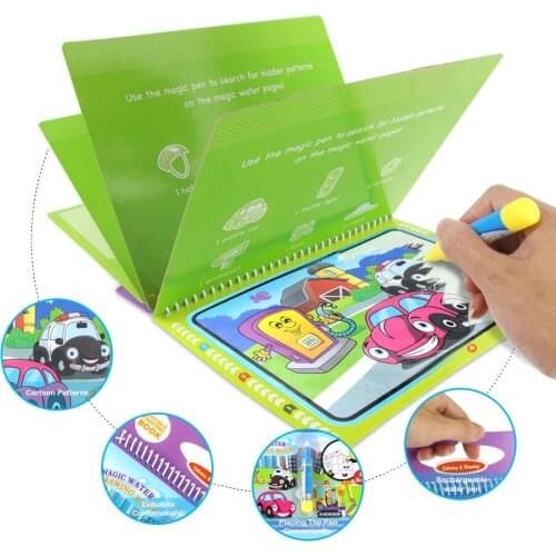 Childrens Puzzle Graffiti diy Picture Dinosaur Coloring Water Painting Book Magic Magic Water Painting Book Kindergarten Toys