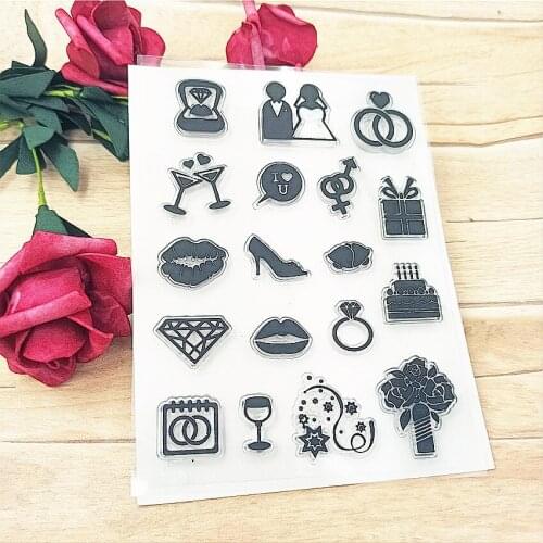Hot selling Diamond ring transparent clear stamp / silicone seal roller stamp DIY scrapbook album / card production