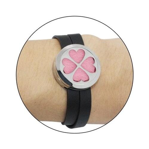 I love Yoga 316L Stainless Steel Aroma Locket wrist black Bracelet Magnetic Diffuser locket slide Perfume Locket Free 10pcs Pads