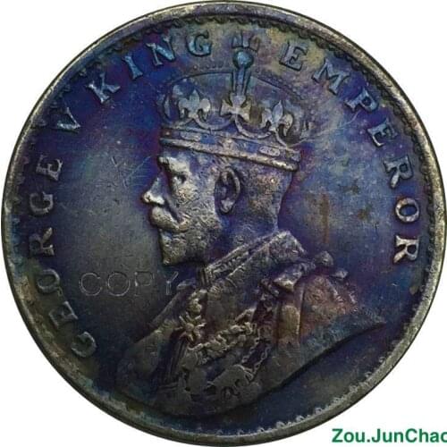 India Coins George V King Emperor One Rupee 1917 Brass Silver Pated Copy Coin Can Custom Big Amounts And Different Year