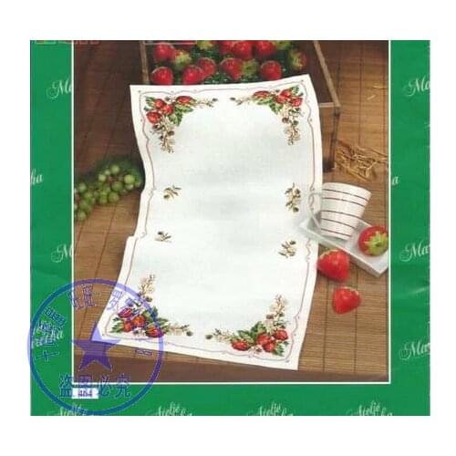 Top Quality lovely counted cross stitch kit table cloth tablecloth strawberry fruit placemat